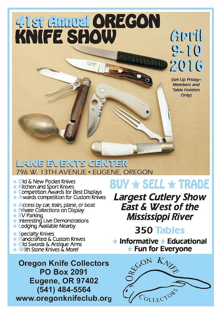 The Oregon Knife Show for 2016!